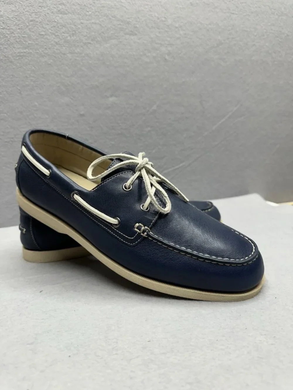 Rockport Perth Boat Shoes Mens 11.5M Blue Leather adiPrene Comfort Loafers Deck